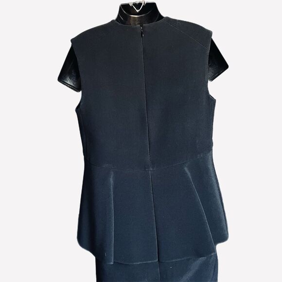 CELINE Phoebe Philo Peplum Black Mini Dress Empire Waist 40 US M/8 Crepe - Picture 6 of 12
